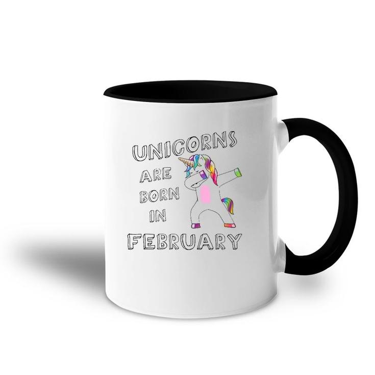 Dabbing Unicorn Birthday  February Unicorn Accent Mug