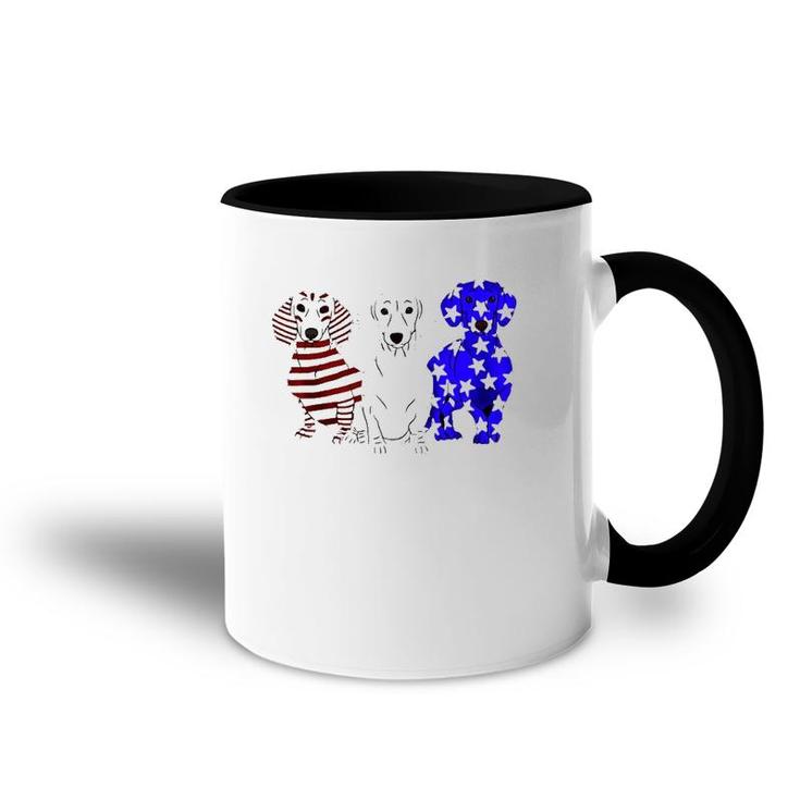 Dachshund American Flag 4Th Of July Accent Mug