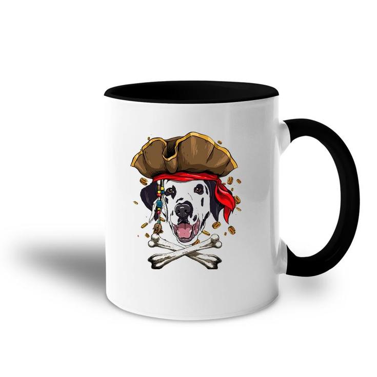 Dalmatian Pirate Dog Halloween Jolly Roger Accent Mug
