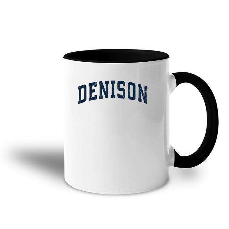 Denison Texas Tx Vintage Sports Design Navy Design Accent Mug