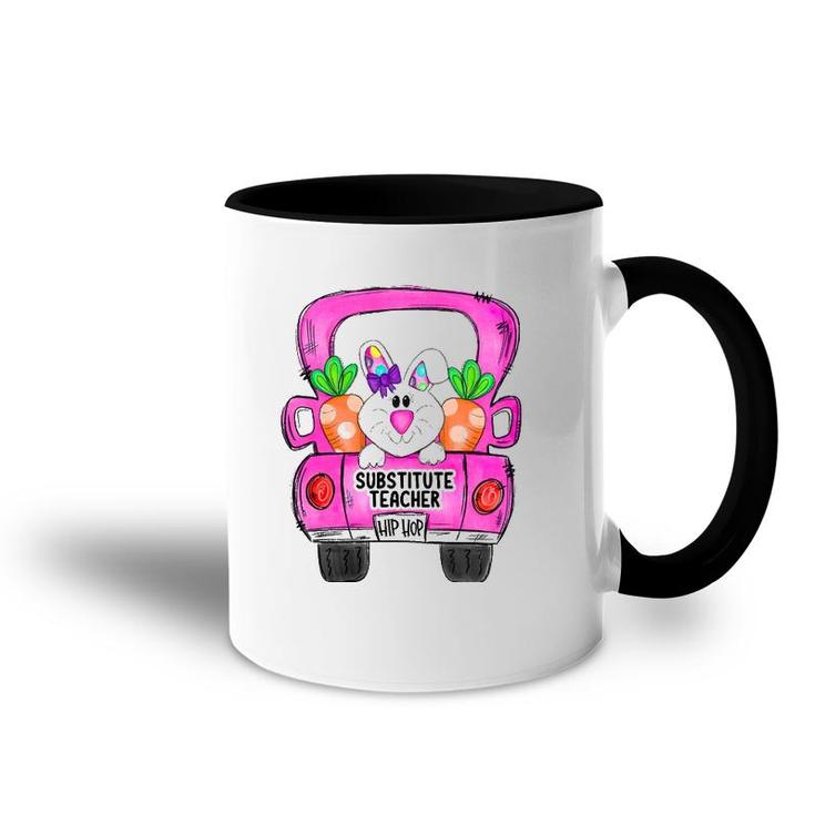 Easter Bunny Truck Substitute Teacher Squad Accent Mug