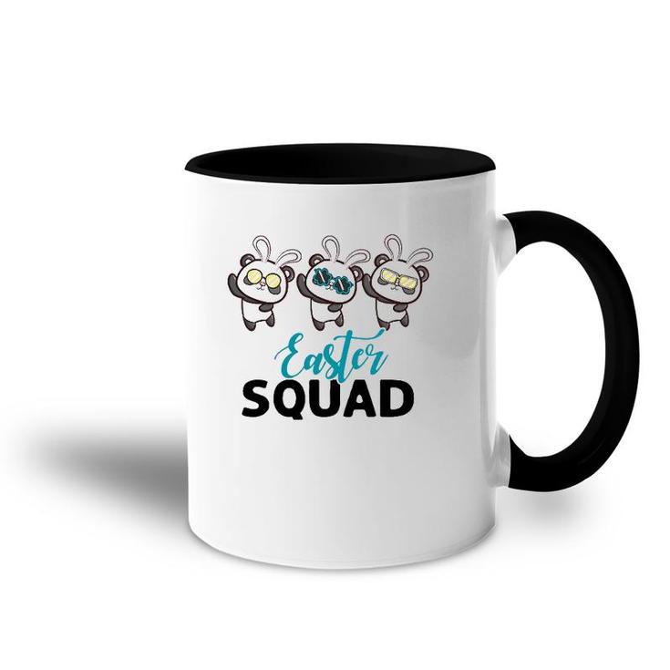 Easter Squad Panda With Bunny Ears Funny Easter Day Accent Mug