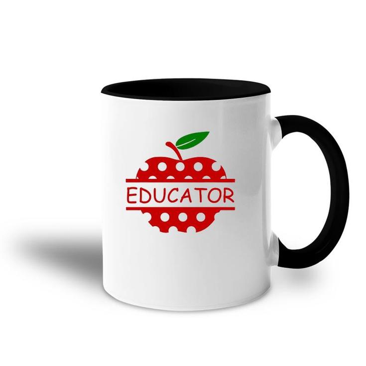 Educator Red Apple Teacher Gift Accent Mug