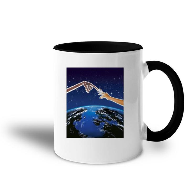 ET Light Up Finger Touch Space View Graphic Accent Mug