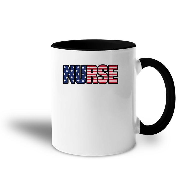 Family 365 Nurse Distress American Flag - Unisex Accent Mug
