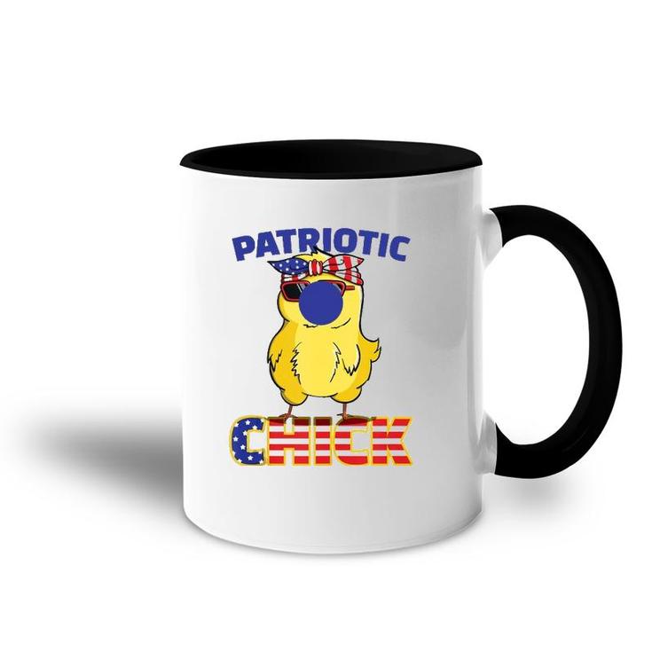Fourth Of July 4Th Cute Patriotic Chick American Flag Gift  Accent Mug