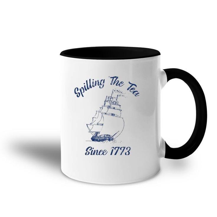 Fourth Of July Spilling The Tea 1773 Funny American History Accent Mug