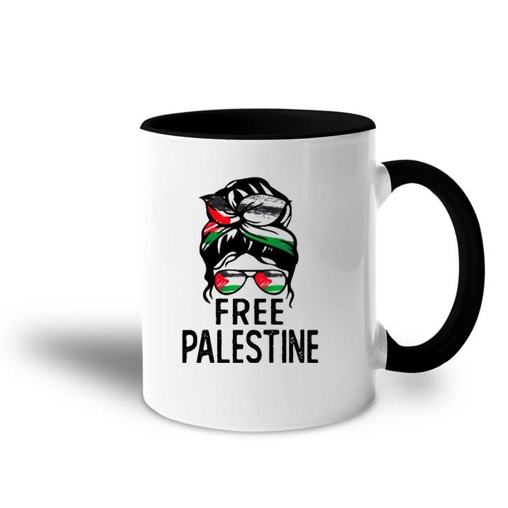 Free Palestine Free Gaza Messy Bun Mother's Day Gift Accent Mug