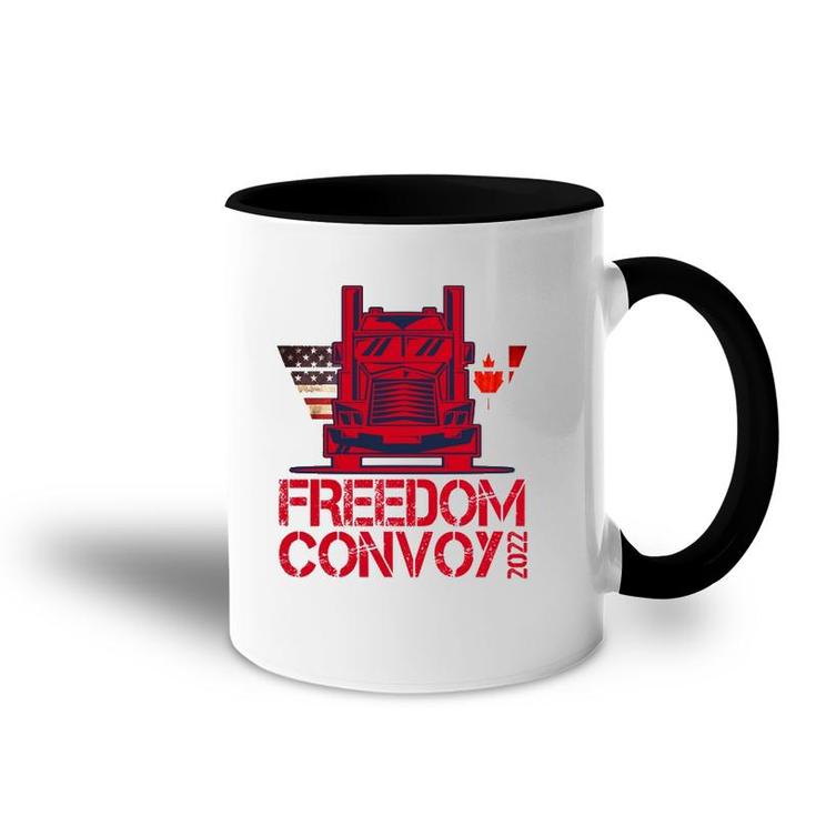 Freedom Convoy 2022 Support Our Truckers Convoy  Accent Mug