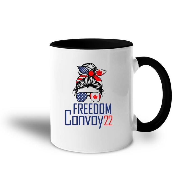 Freedom Convoy 2022 Supporter I Support Canadian Truckers Accent Mug