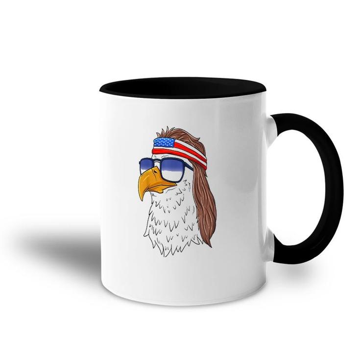 Funny  American Bald Eagle Mullet 4Th Of July Accent Mug