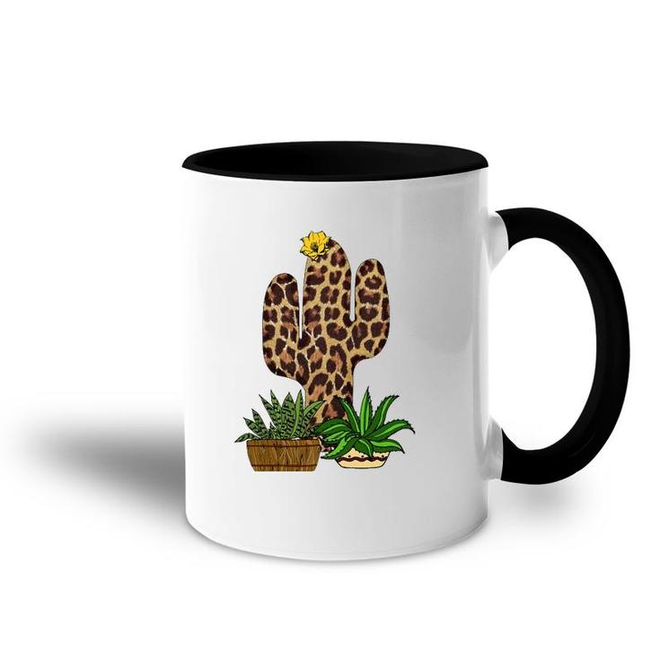 Funny Cactus  Leopard Print Succulent Plant Lover Gift Accent Mug