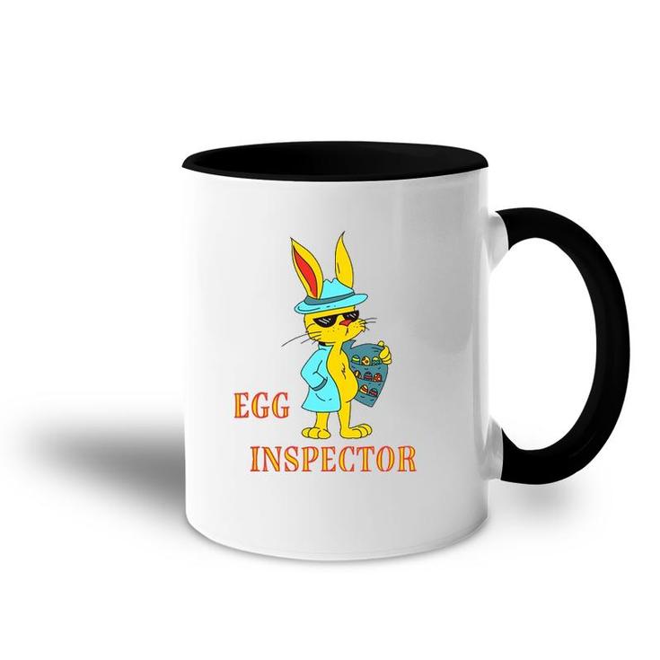 Funny Easter Bunny Egg Inspector Accent Mug