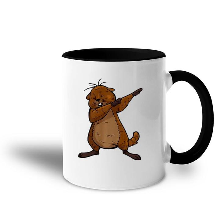 Funny Groundhog Day Funny Dabbing Groundhog Accent Mug