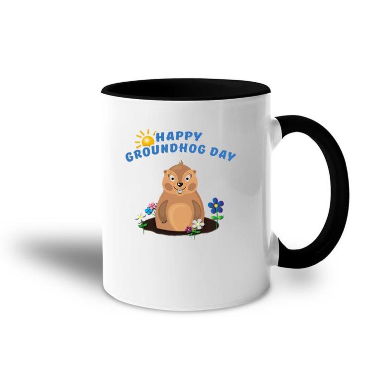 Funny Groundhog Day Spring Happy Groundhog Day Accent Mug