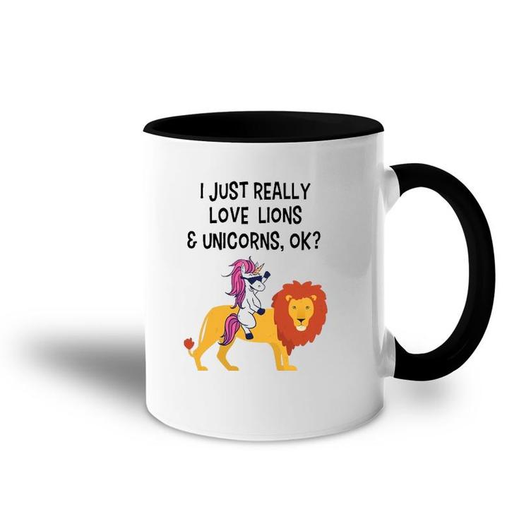 Funny Lion  Unicorn Lion Lover Gift Unicorn Lover Accent Mug