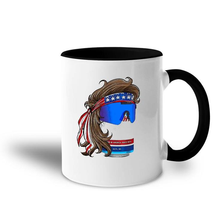 Funny Patriotic Mullet Beer Graphic Tee 4Th Of July Summer Accent Mug