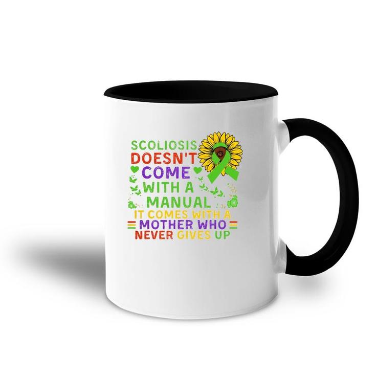 Funny Scoliosis Mother Quote Sunflower With Butterflies Accent Mug