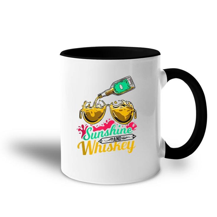 Funny Summer Vacation Gift Sunshine And Whiskey  Accent Mug