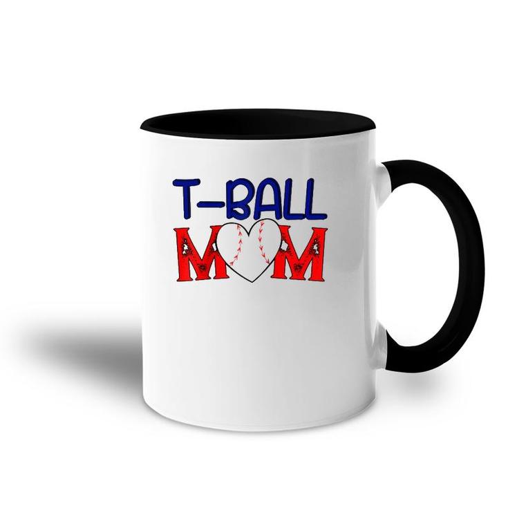 Funnyball Mom Mother's Day Teeball Mom Game Fan Raglan Baseball Tee Accent Mug
