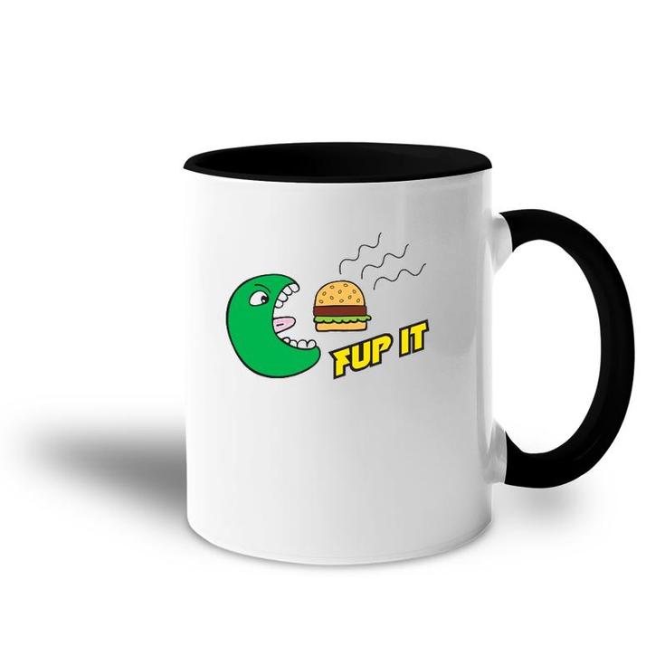 Fup It Cheeseburger Monster Cartoon Accent Mug