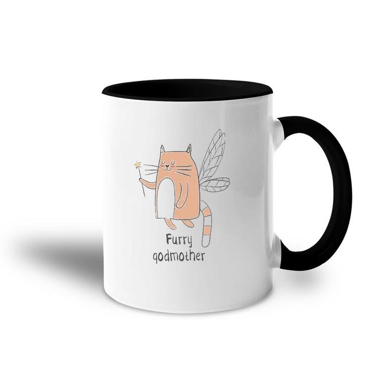 Furry Godmother Funny Cat Godmother Cute Cat Lover Accent Mug
