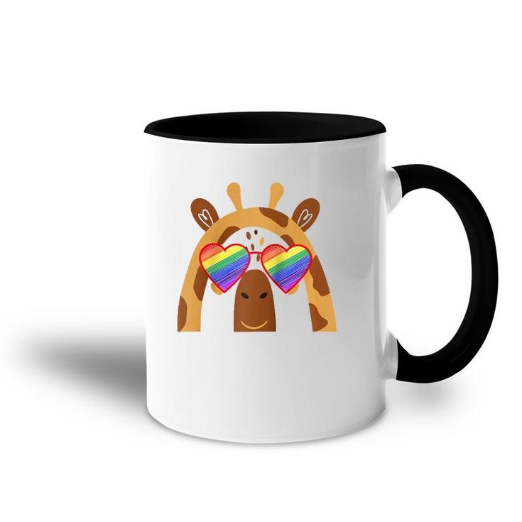 Gay Giraffe Lover Lgbtq Pride Stuff For Teens Rainbow Shades  Accent Mug