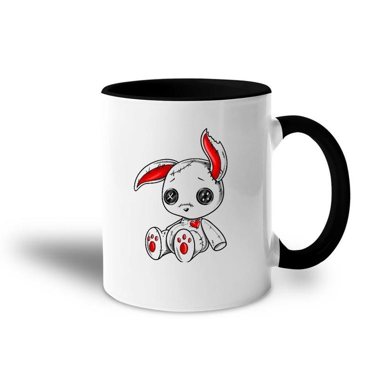 Goth Bunny Cute Gothic White Bunny Red Heart Accent Mug