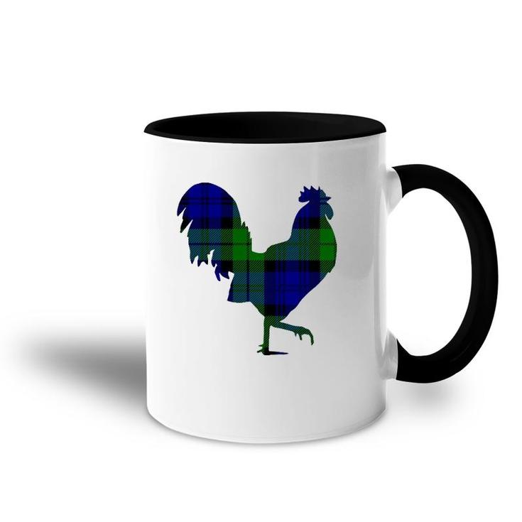 Green And Blue Plaid Chicken Scottish Pride Tartan Accent Mug