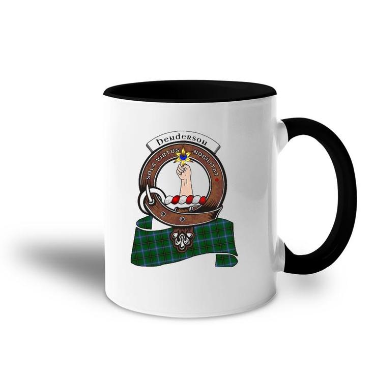Henderson Scottish Clan Badge & Tartan Accent Mug
