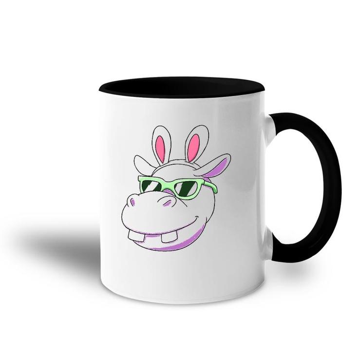 Hippo Easter Bunny Rabbit Ears Cute Tee Accent Mug