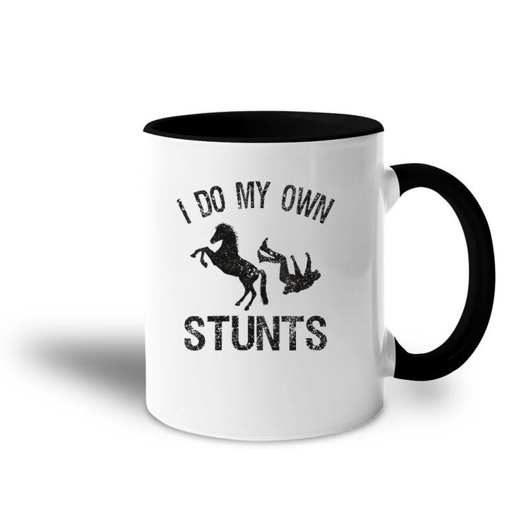 I Do My Own Stunts Broken Bone Horse Women Men Distressed V-Neck Accent Mug