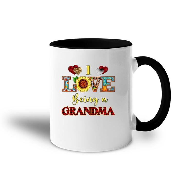 I Love Being A Grandma Gift Grandmother Sunflower Accent Mug