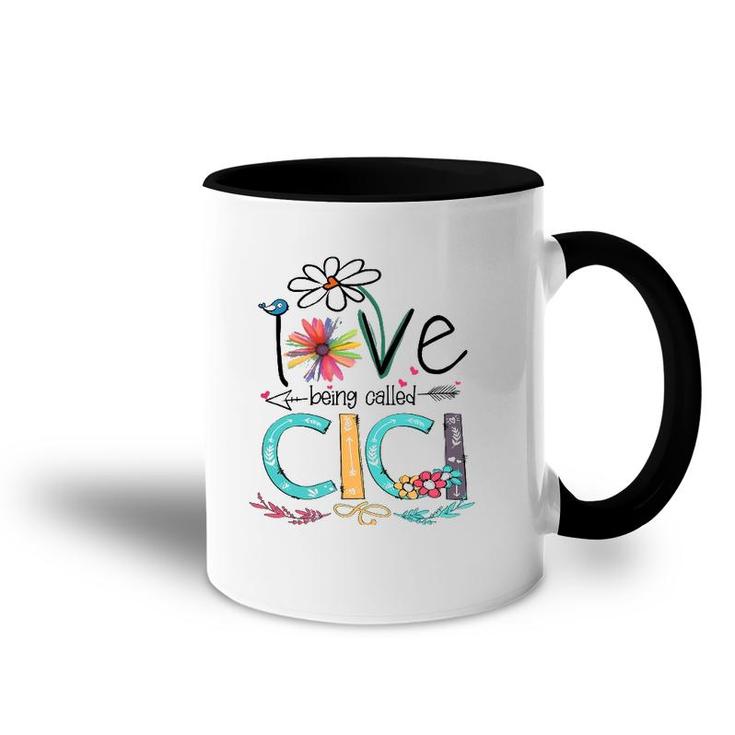 I Love Being Called Cici Sunflower Accent Mug