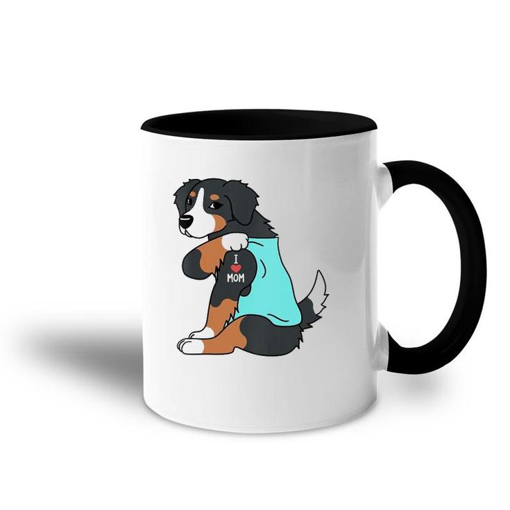 I Love Mom Tattoo Bernese Mountain Dog Funny Mother's Day Accent Mug