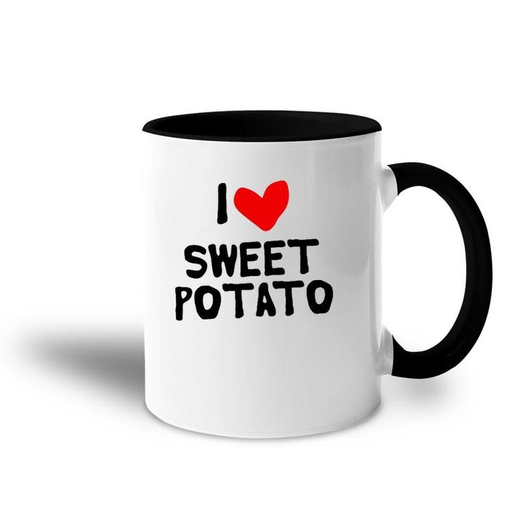 I Love Sweet Potato Red Heart Accent Mug