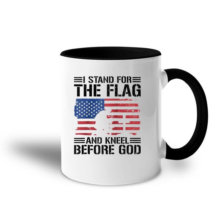 I Stand For The Flag And Kneel Before God Raglan Baseball Tee Accent Mug