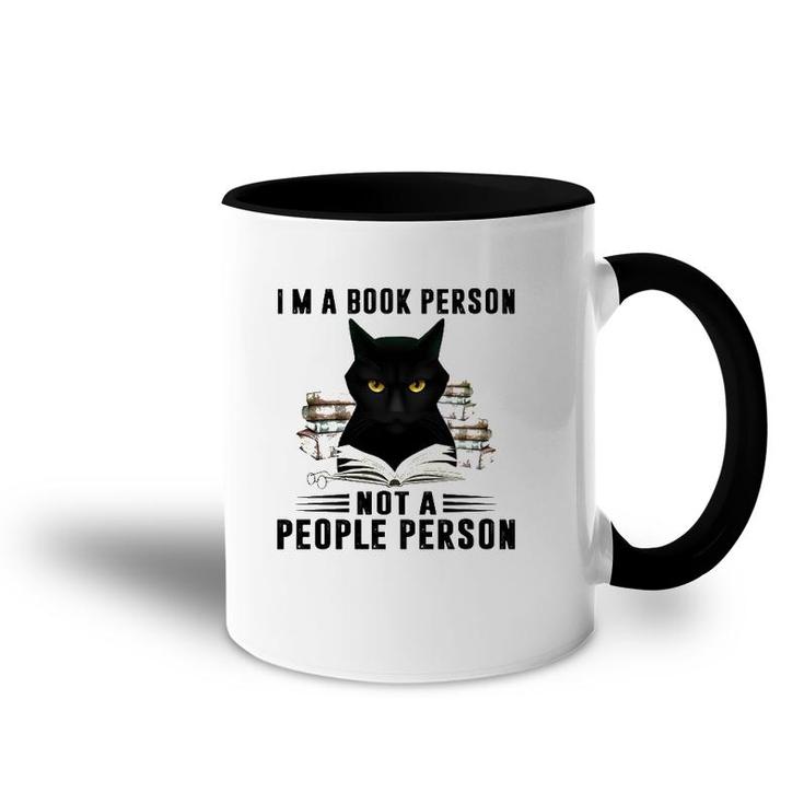 I'm A Book Person Not A People Person Books Reading Black Cat Lover Accent Mug