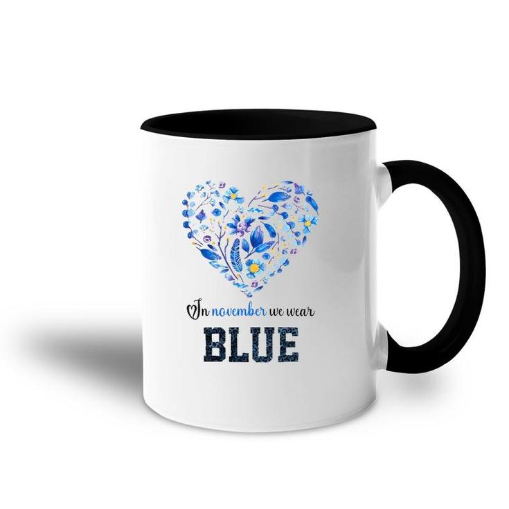 In November We Wear Blue Plant Heart Accent Mug