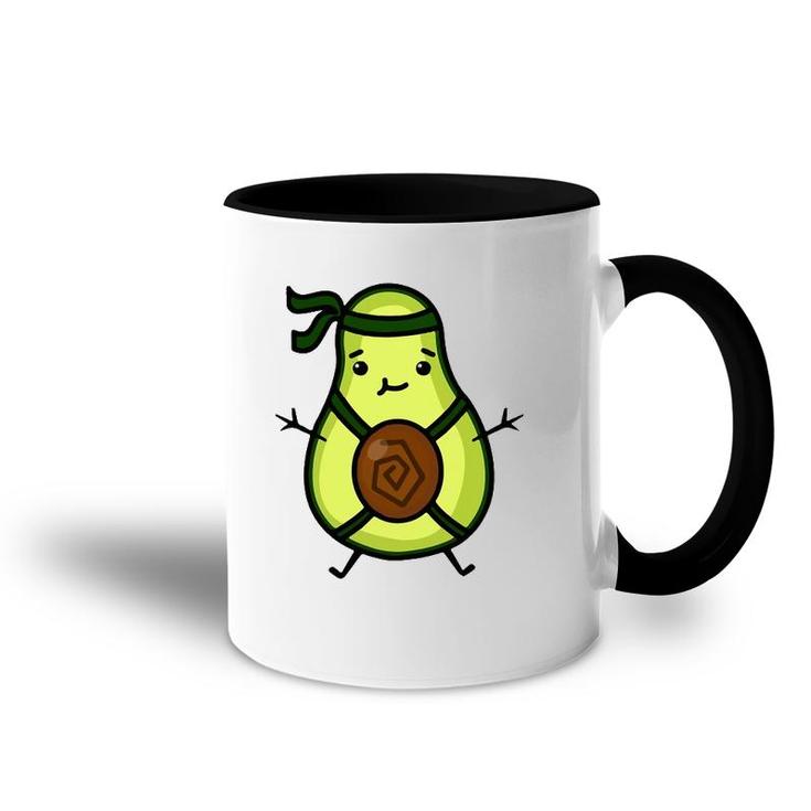 Karate Martial Arts Taekwondo Cute Avocado Cartoon Green Accent Mug