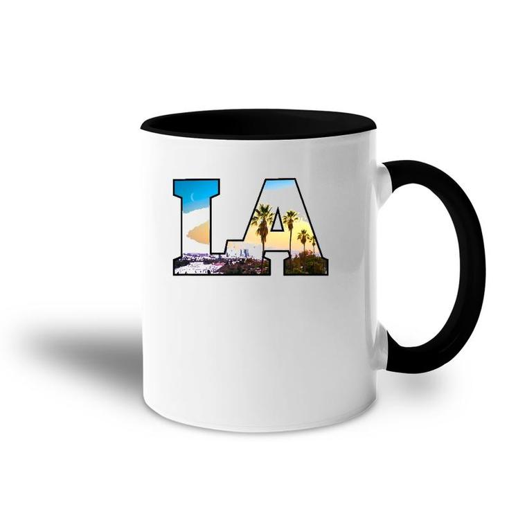 La City Skyline Of Downtown Los Angeles California Accent Mug