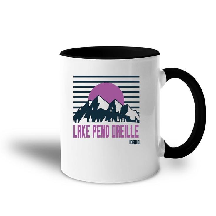 Lake Pend Oreille Vintage Mountains Hiking Camp Idaho Retro Accent Mug