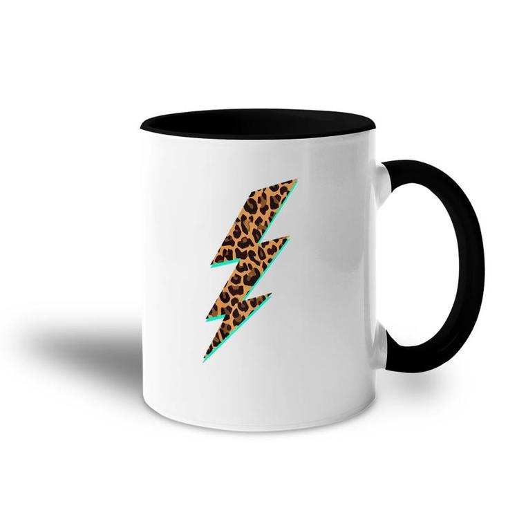 Leopard Print Lightning Bolt Graphic  Accent Mug
