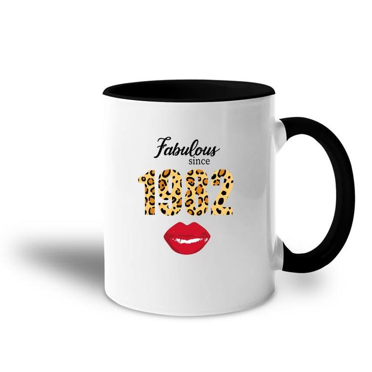 Leopard Red Lips Fabulous Since 1982 Happy 40Th Birthday Accent Mug