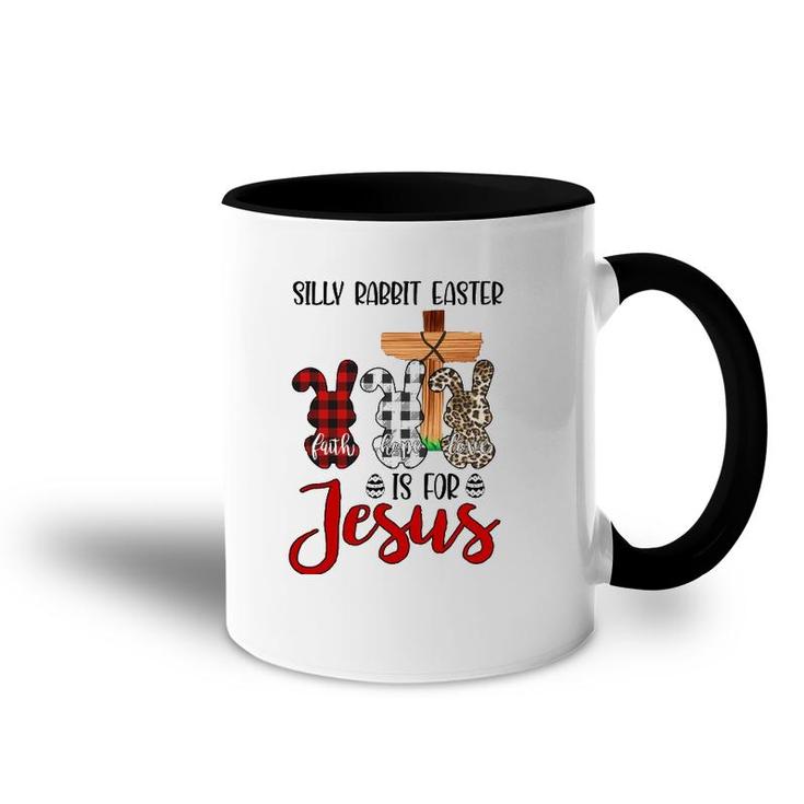 Leopard Red Plaid Silly Rabbit Easter Is For Jesus Accent Mug