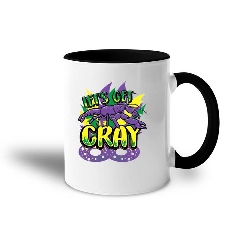Let's Get Cray Mardi Gras Parade Novelty Crawfish Gift Accent Mug
