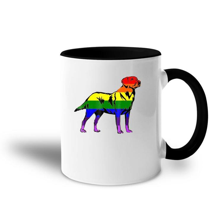 Lgbt Gay Pride Flag Labrador Retriever Vintage Accent Mug