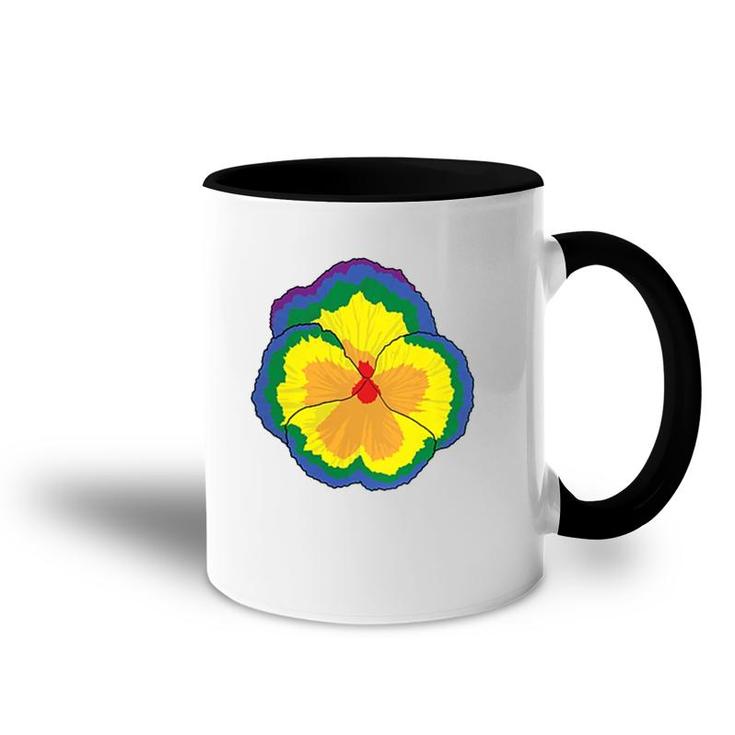 Lgbt Pansie Rainbow Gay Pride Pansy Flower Equality  Accent Mug