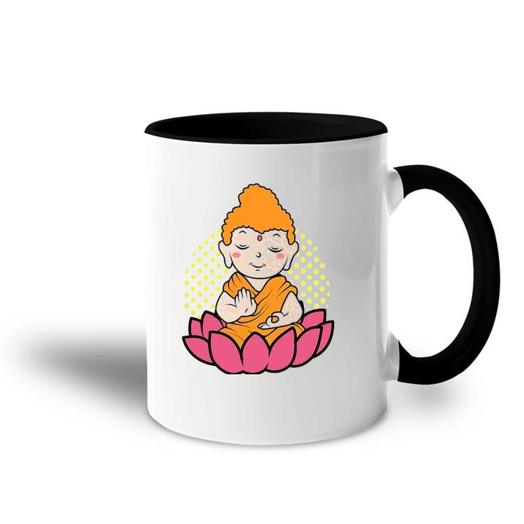 Little Buddha Lotus Flower Be Happy Just Chill Accent Mug