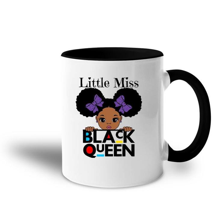 Little Miss Black Queen Melanin Brown Skin Girls Fun Cute Accent Mug